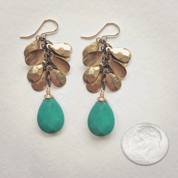 Petal Earrings • Emerald Jade