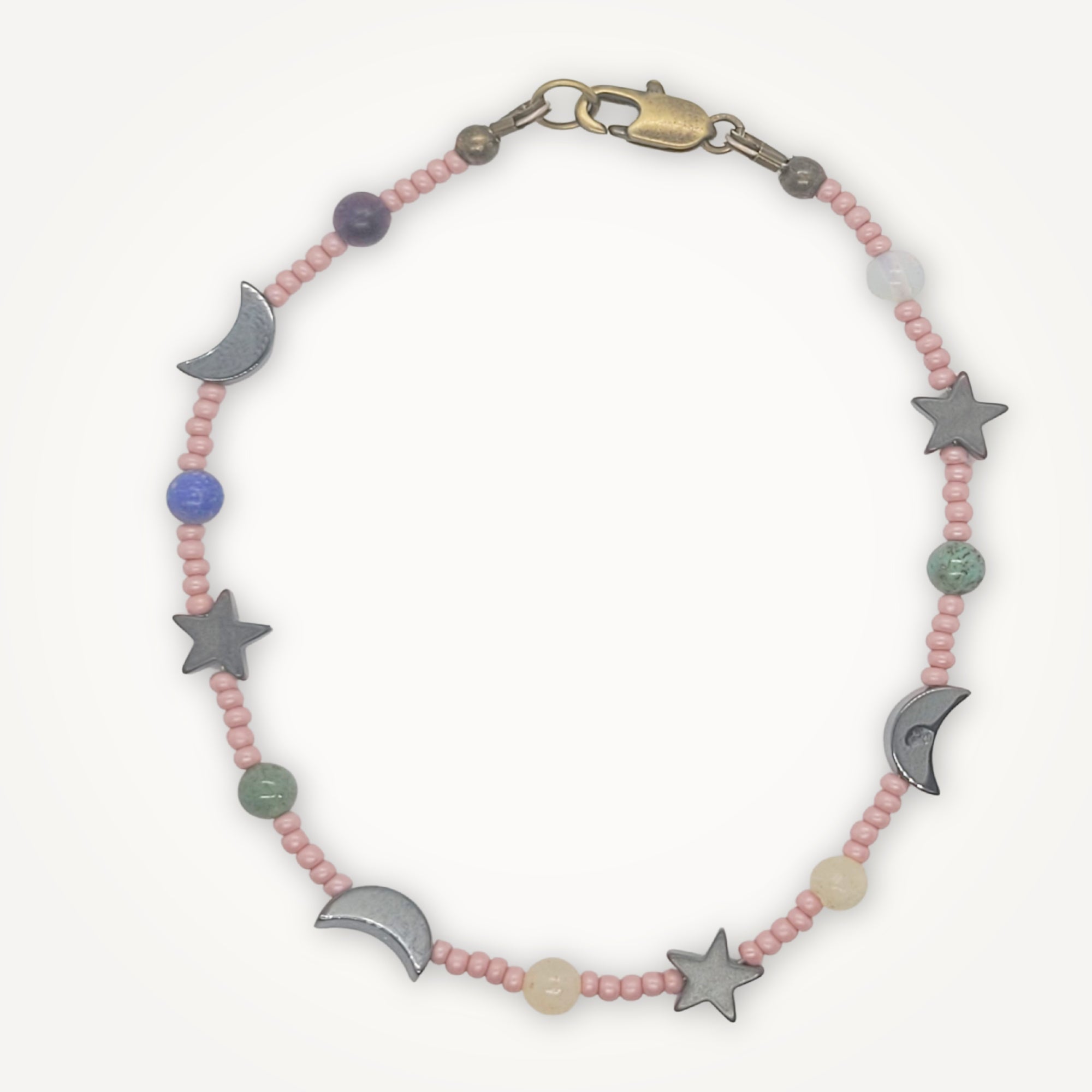 Planetary Gemstone Bracelet • Star + Moon