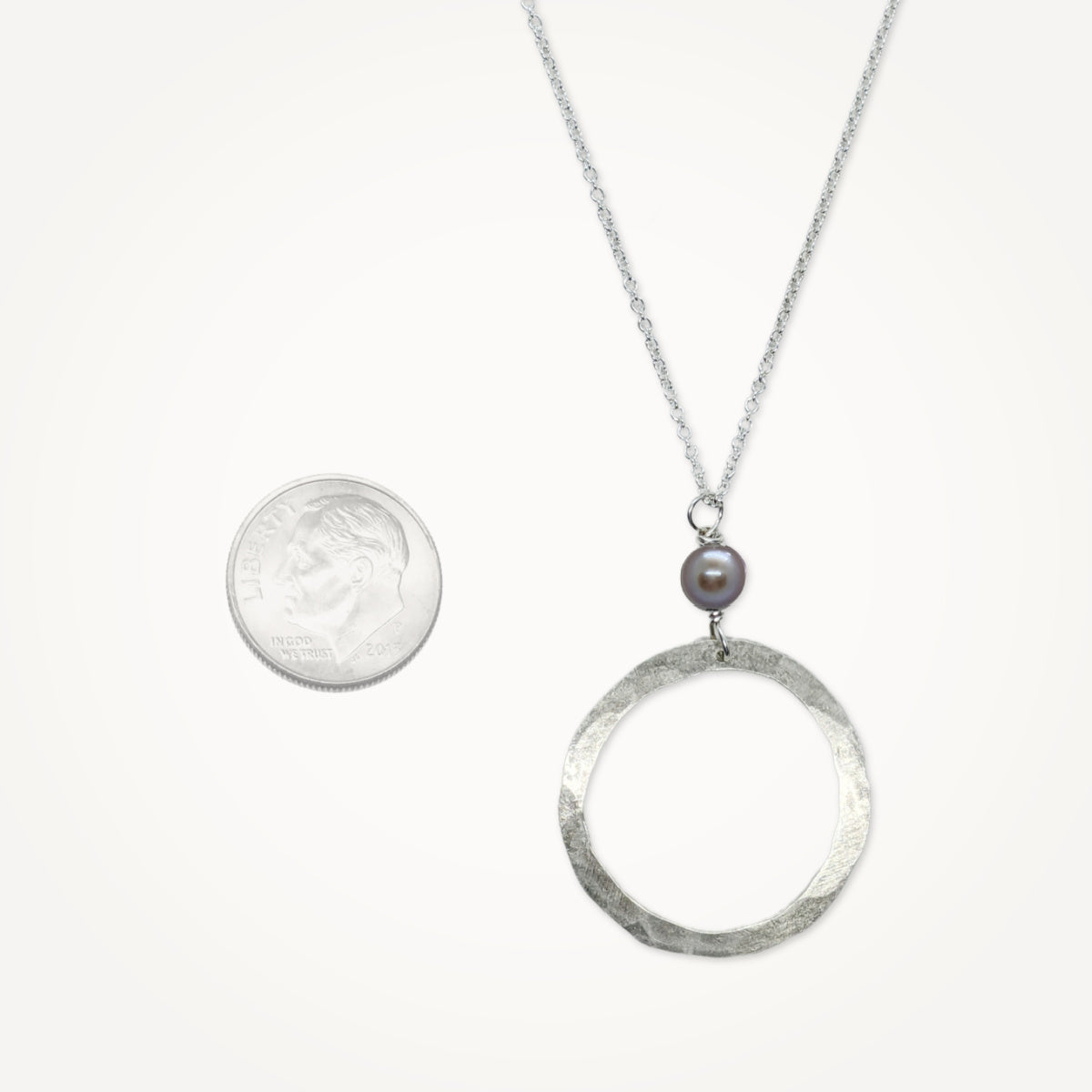 Organic Hoop Necklace • Pearl