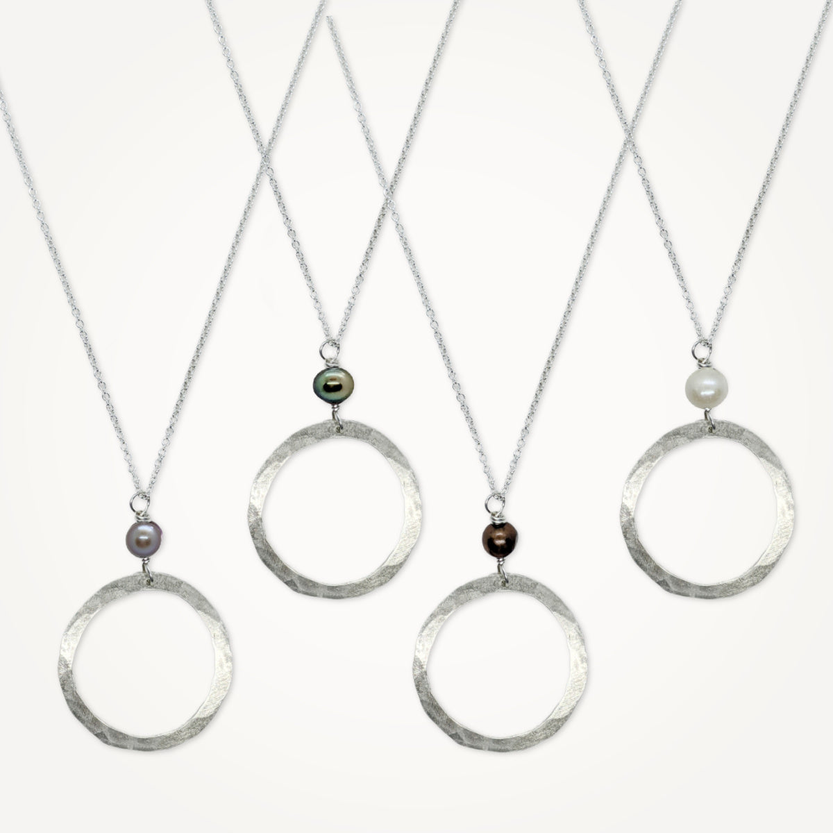 Organic Hoop Necklace • Pearl