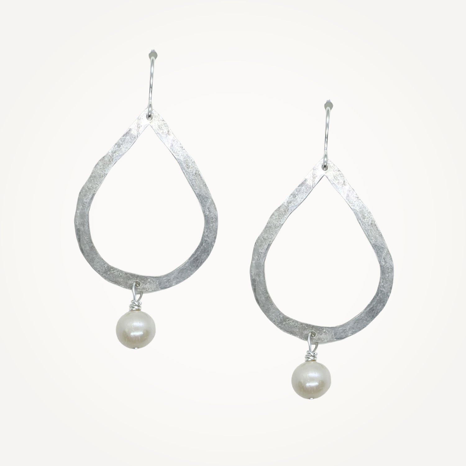 Organic Teardrop Earrings • Choice of Pearl
