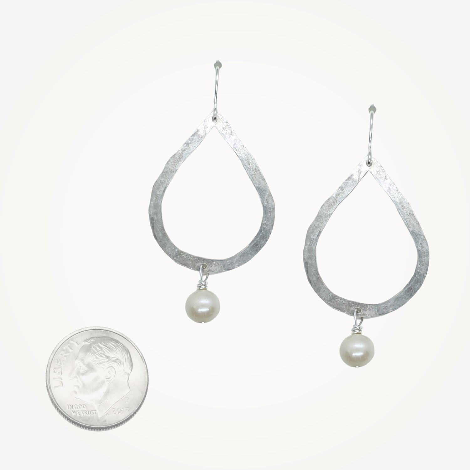 Organic Teardrop Earrings • Choice of Pearl