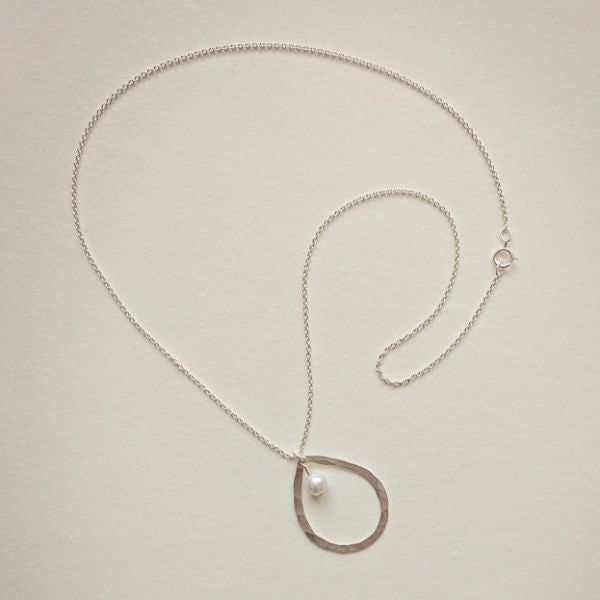 Organic Teardrop Necklace • Freshwater Pearl