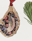 William Morris Strawberry Thief • Oyster Shell Ornament