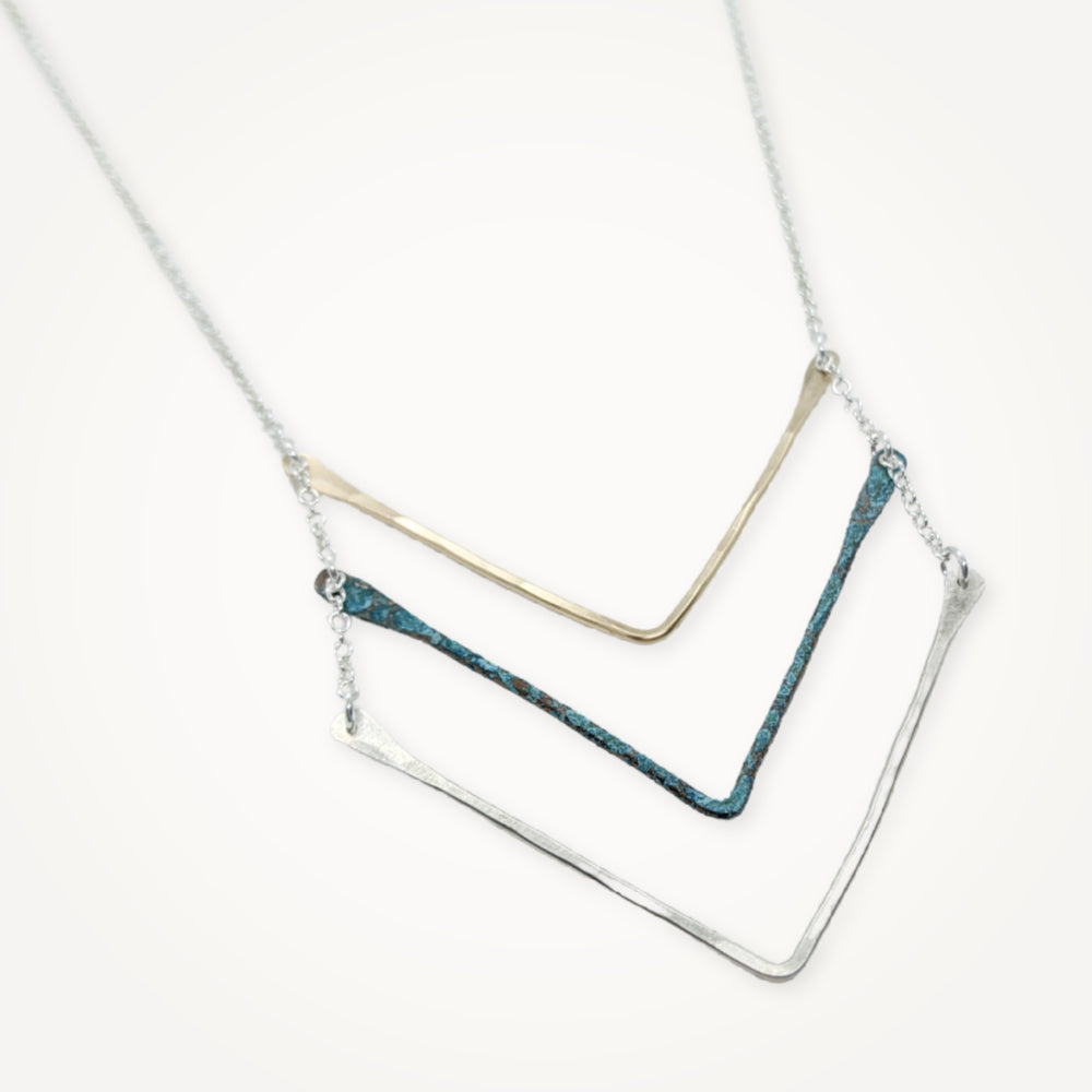 Trifecta Necklace • Sterling Silver or Brass
