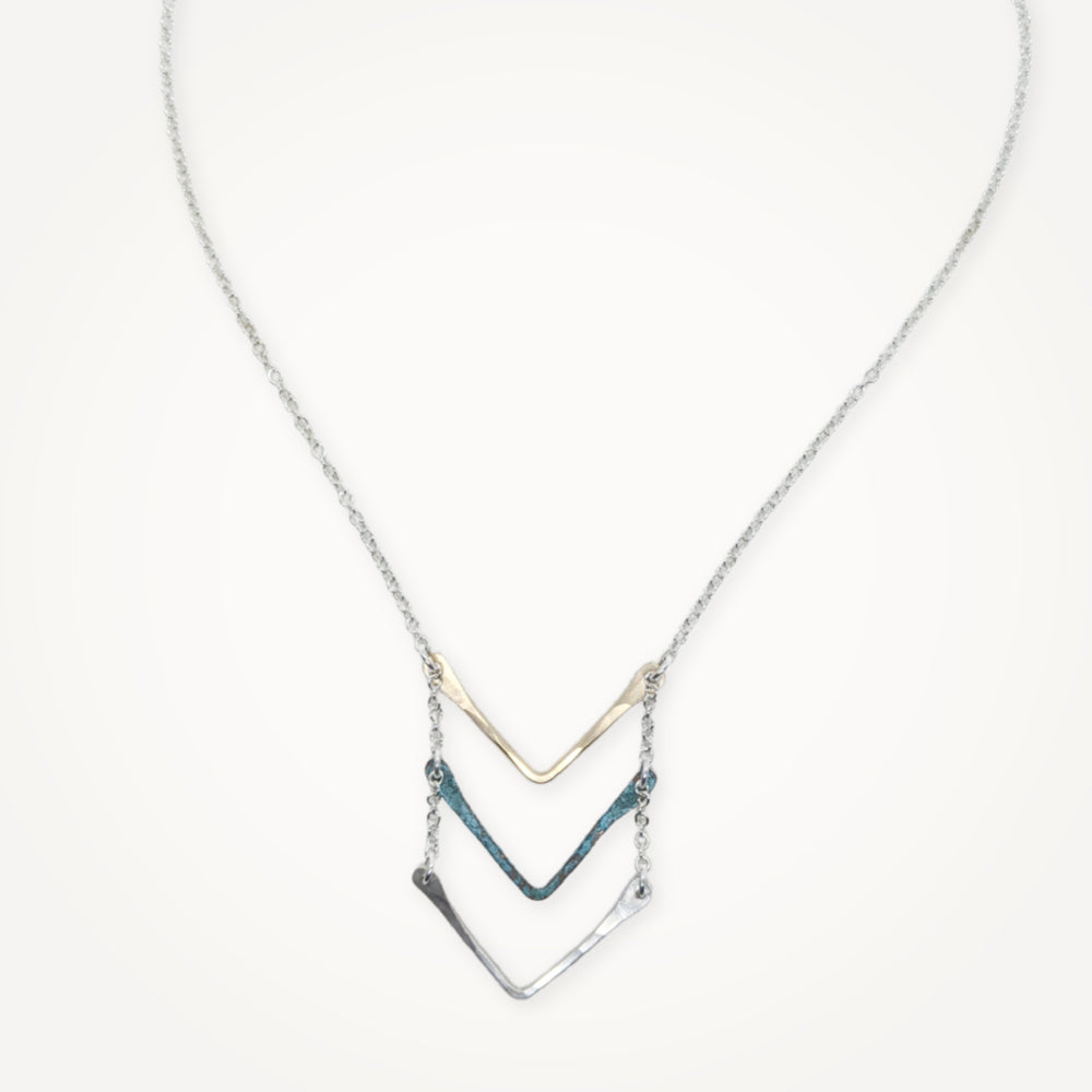 Petite Trifecta Necklace • Sterling Silver or Brass