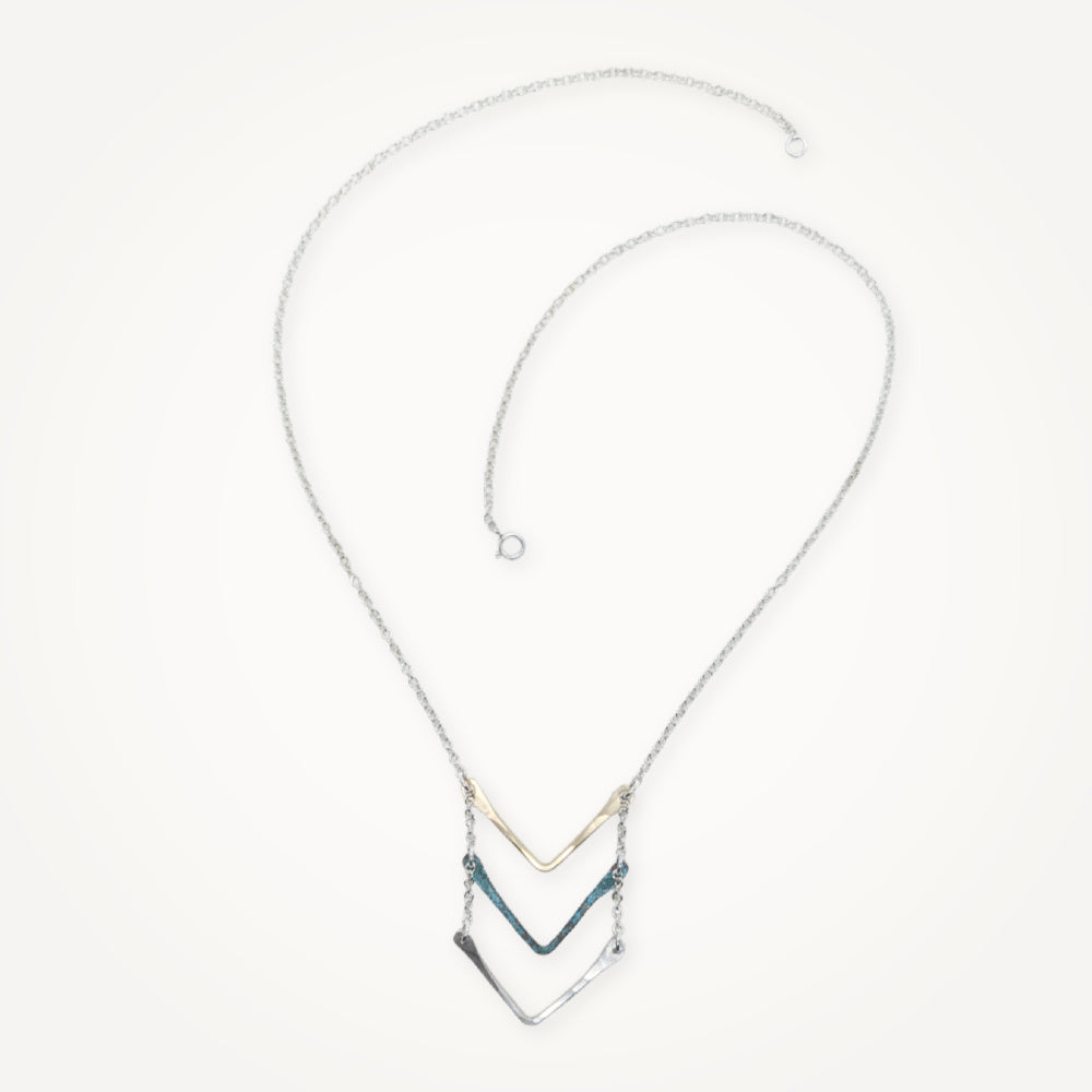 Petite Trifecta Necklace • Sterling Silver or Brass