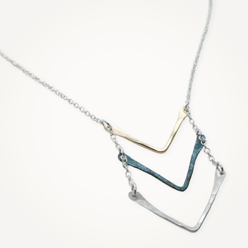 Petite Trifecta Necklace • Sterling Silver or Brass