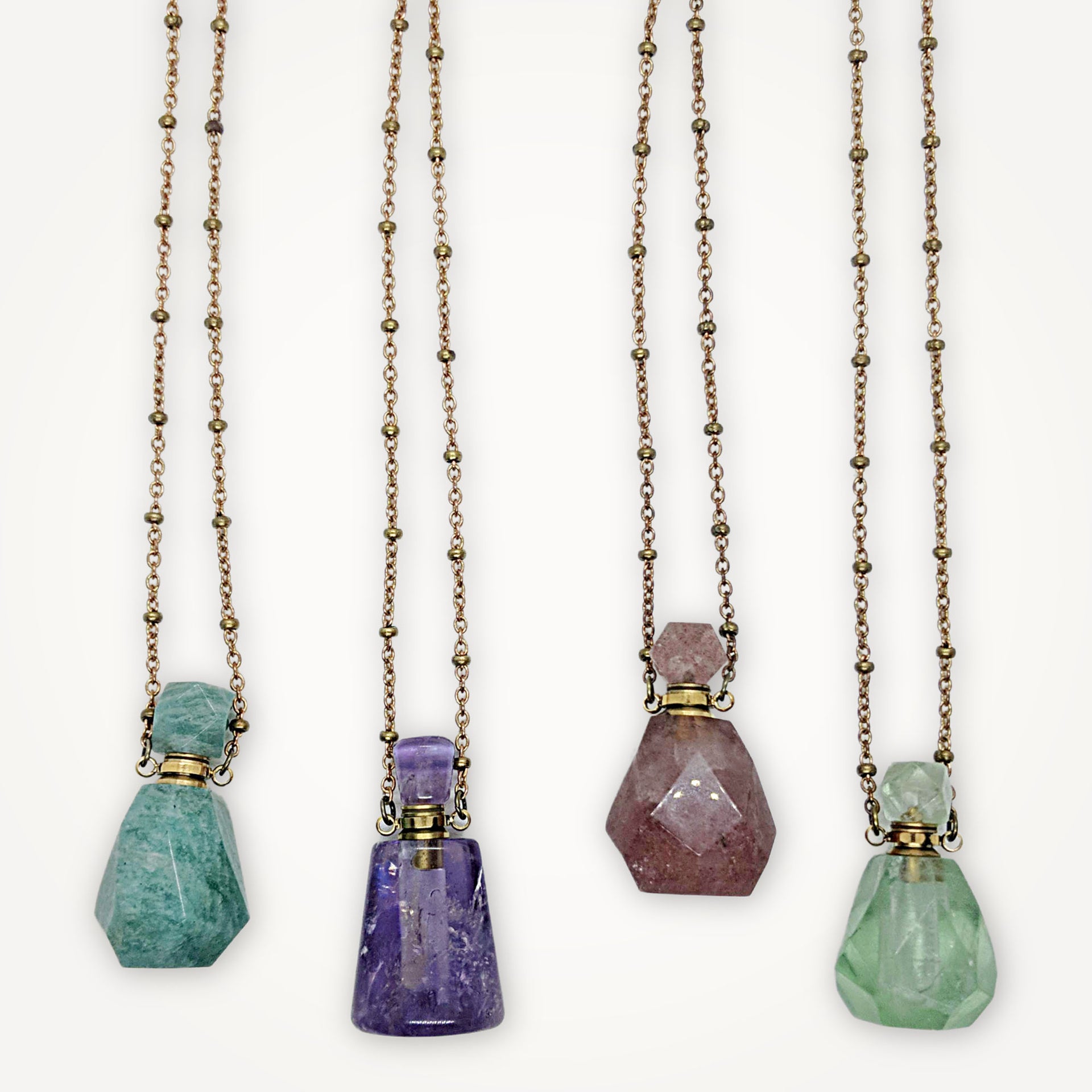 Gemstone Vial Perfume Necklace | Beatrixbell Handcrafted Jewelry ...