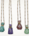 Vial Necklace • Choice of Gemstone