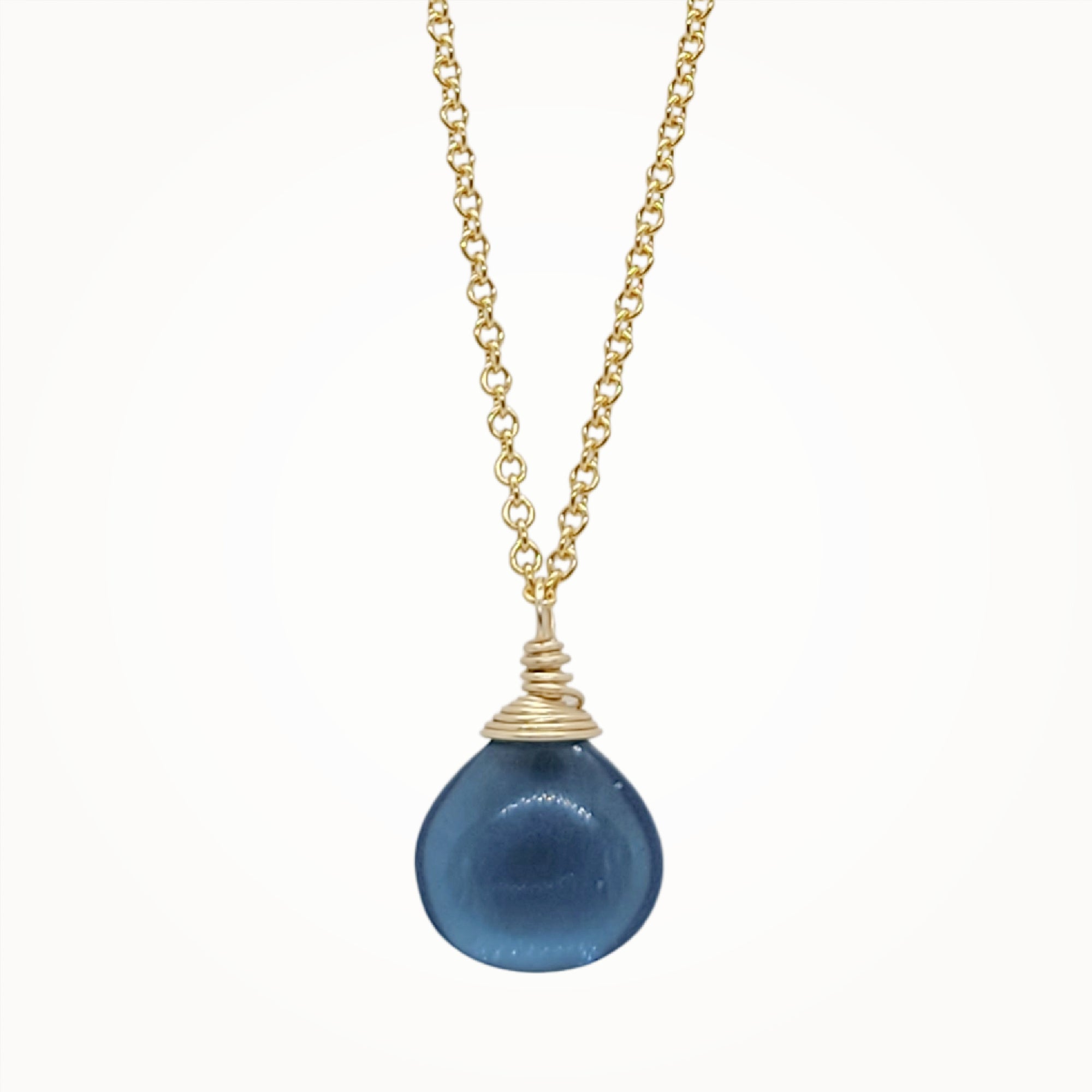 Water Drop Necklace • London Blue